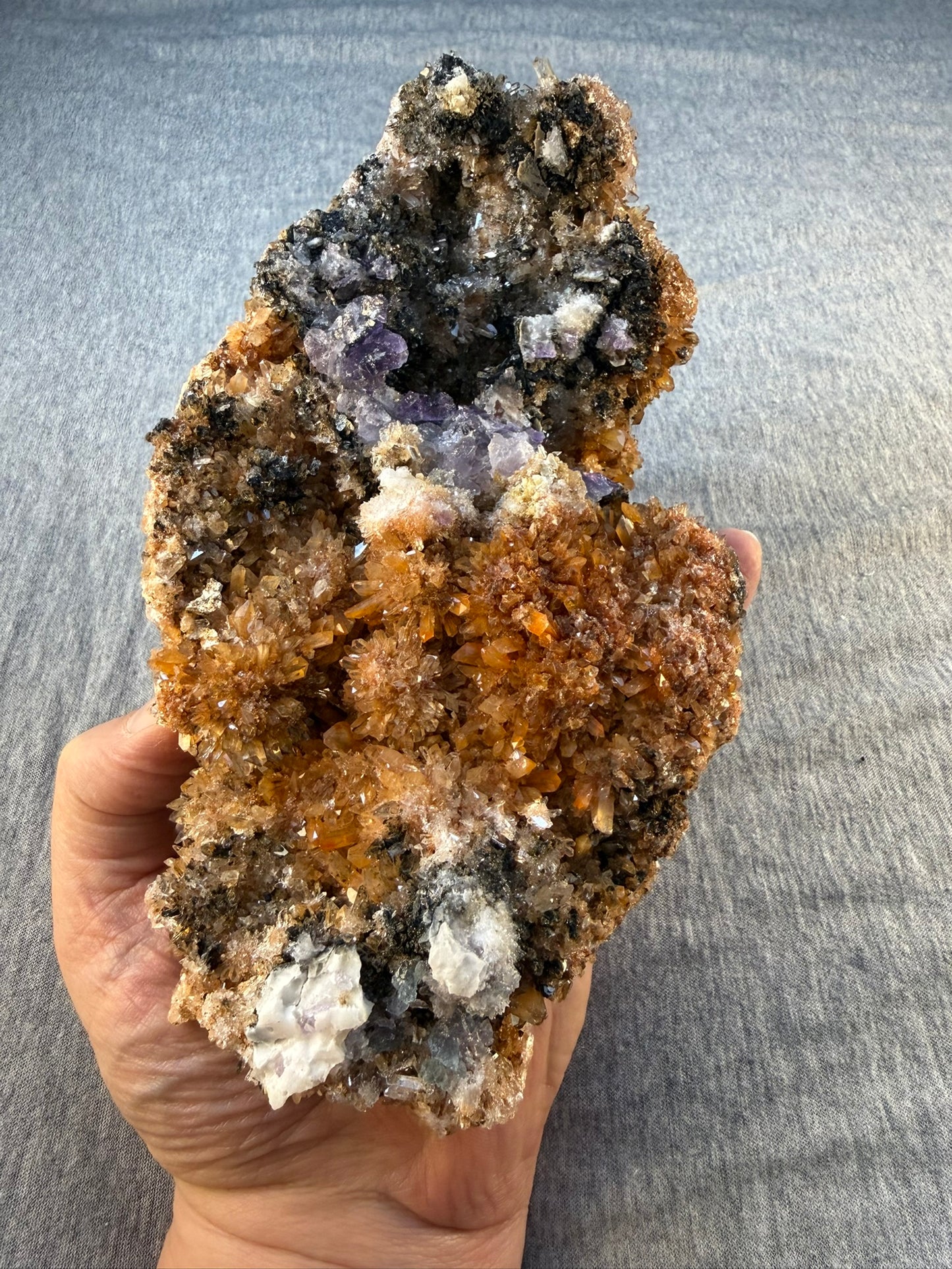 Creedite with Fluorite Crystal Cluster #011