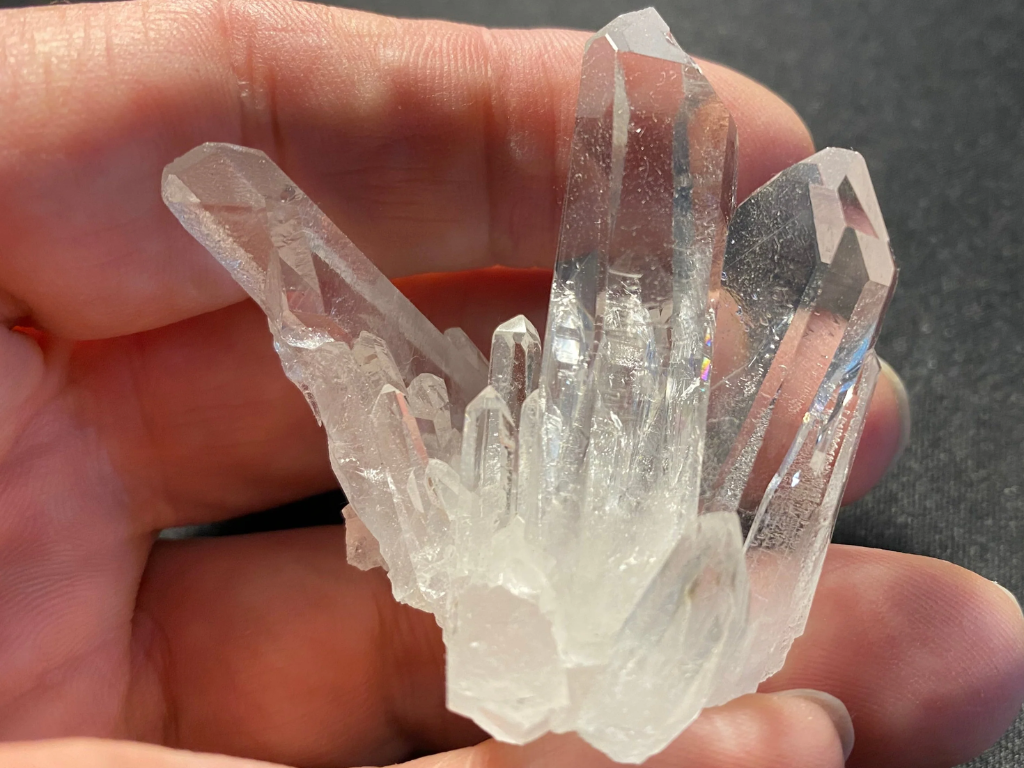 Corinto clear quartz cluster with three towers