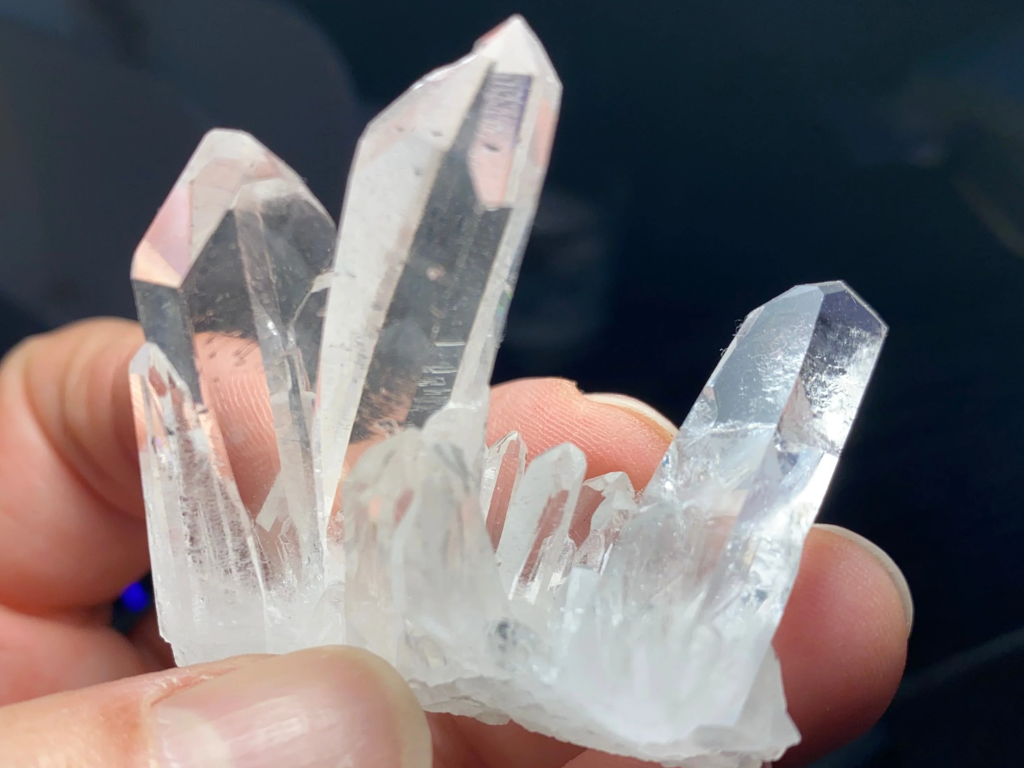 Corinto clear quartz cluster with three towers