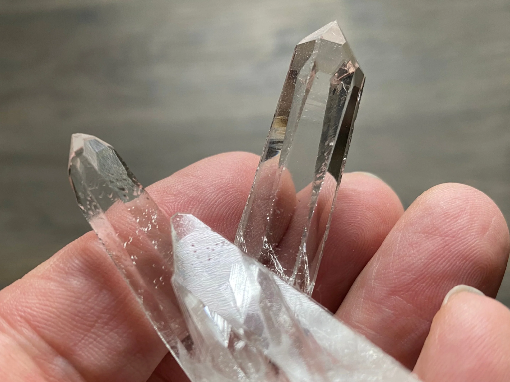 Quartz Cluster Family with 8 Sided Facet and Merkabah Power