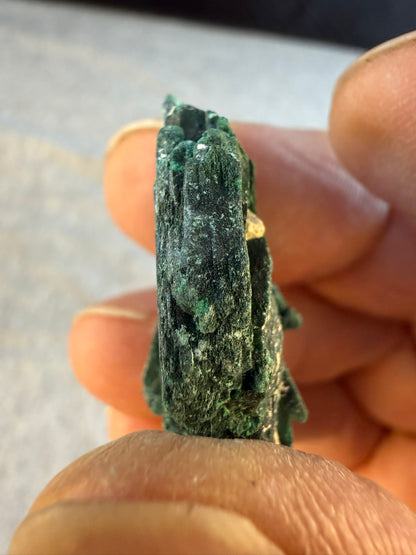 Chatoyant Malachite after Tabby Azurite Mexico #004