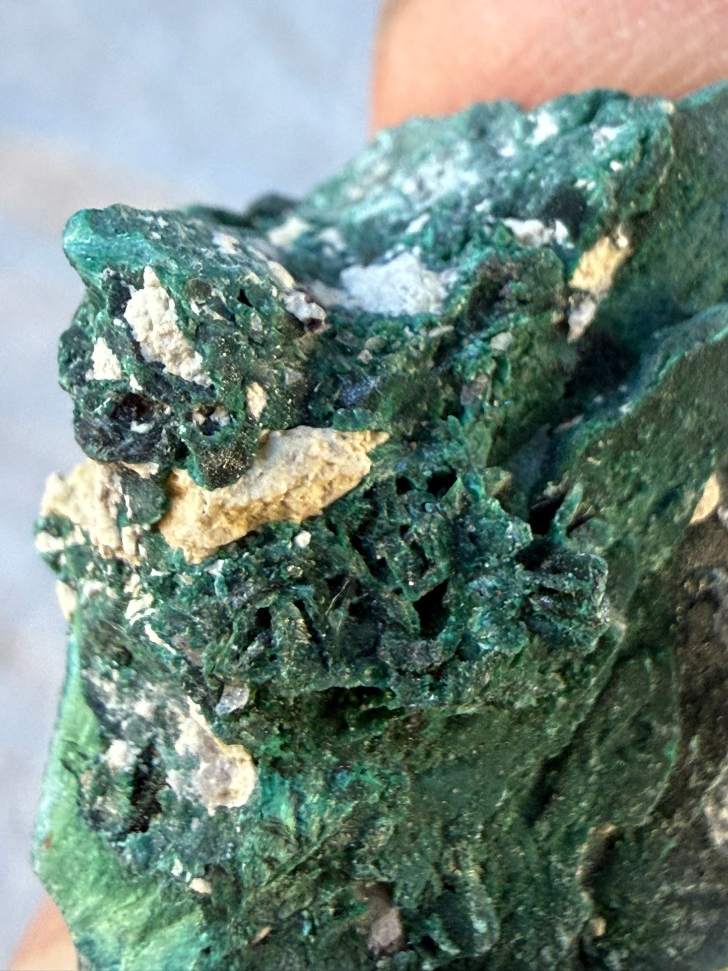 Chatoyant Malachite after Tabby Azurite Mexico #004
