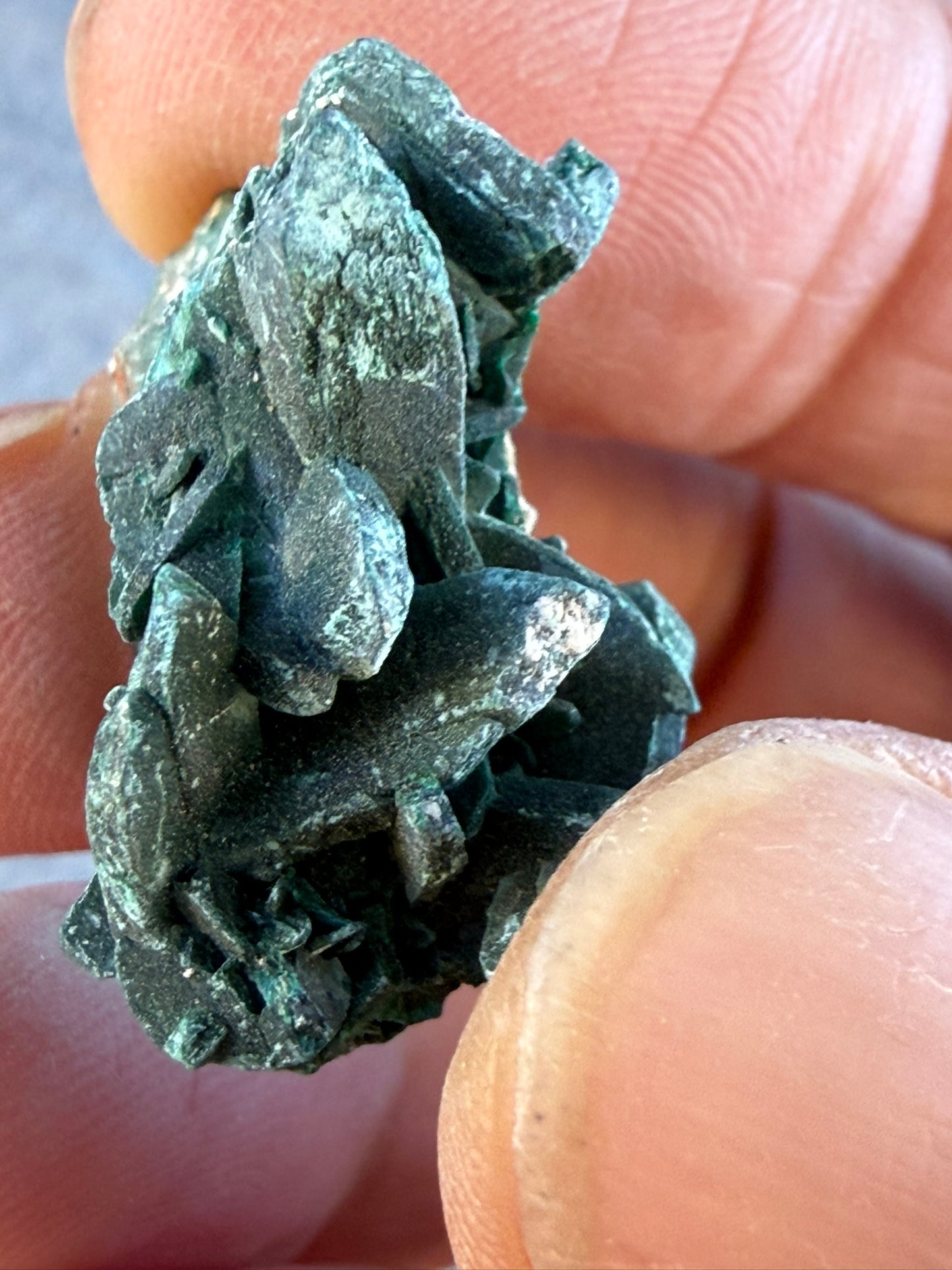 Chatoyant Malachite Pseudomorph after Azurite #005
