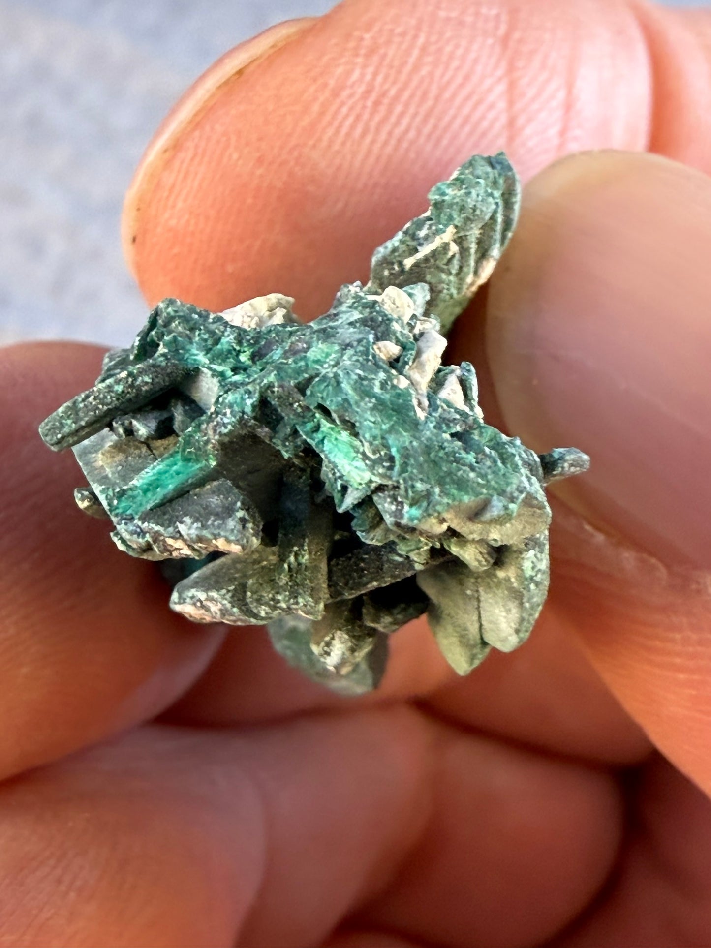 Chatoyant Malachite Pseudomorph after Azurite #005