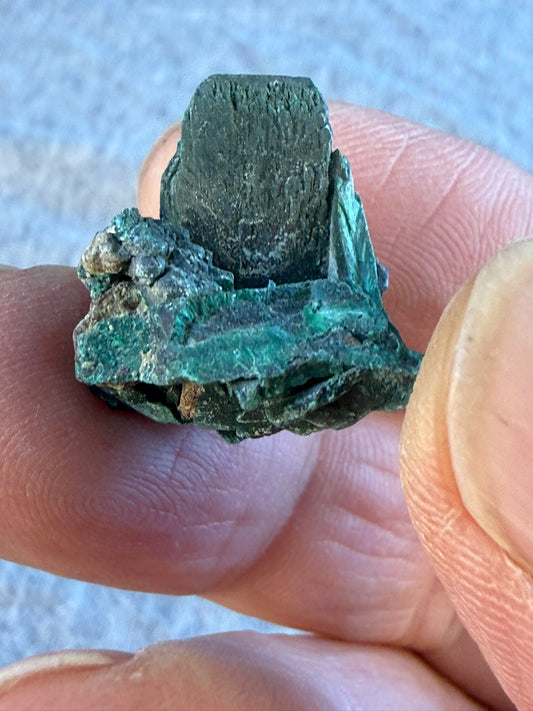 Velvet Chatoyant Malachite after Azurite Tabby #009