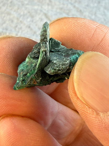 Velvet Chatoyant Malachite after Azurite Tabby #009