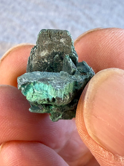 Velvet Chatoyant Malachite after Azurite Tabby #009