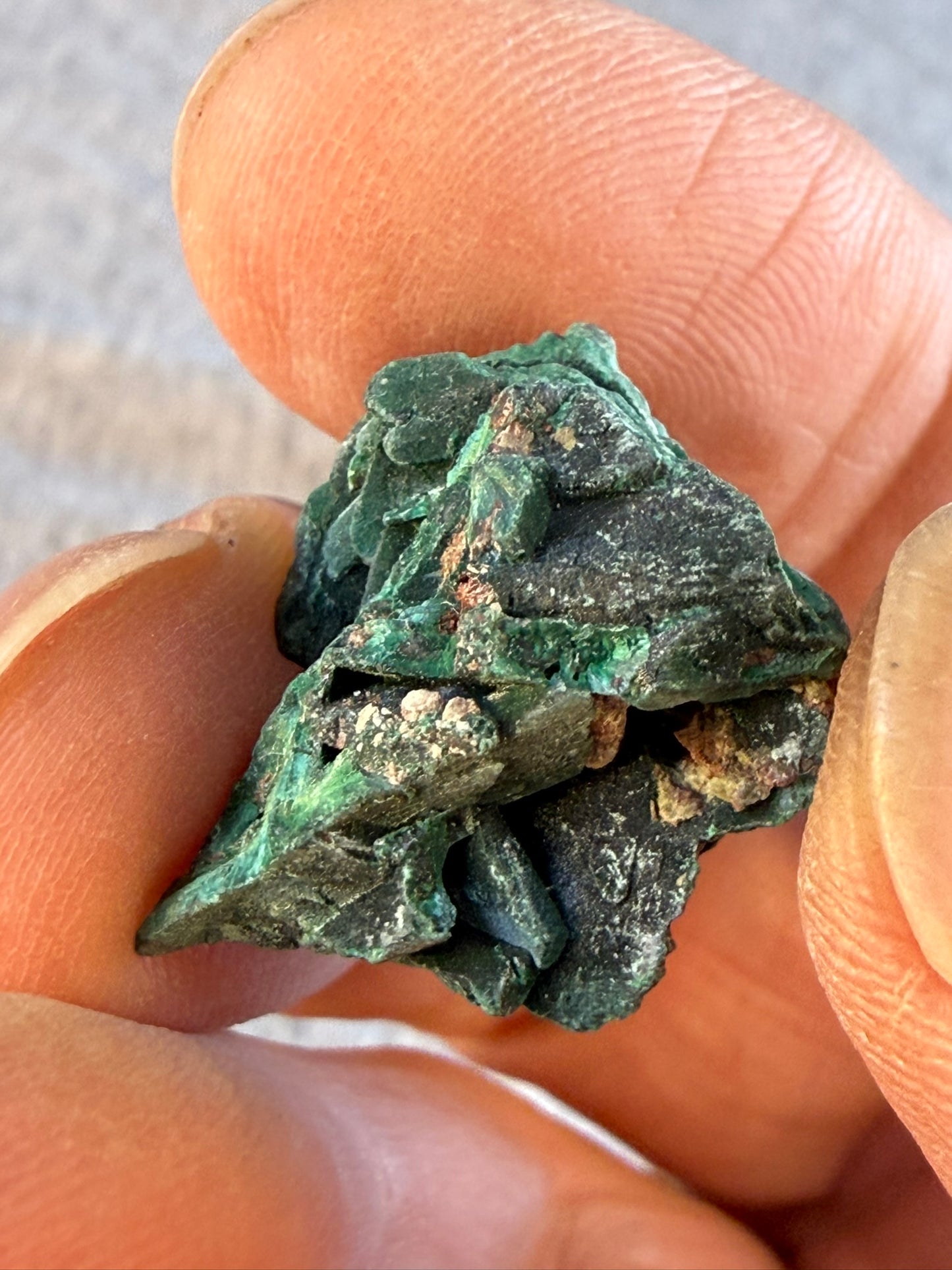 Velvet Chatoyant Malachite after Azurite Tabby #009