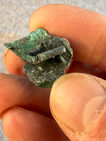Velvet Chatoyant Malachite after Azurite Tabby #009