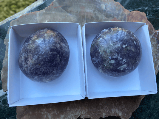 Lepidolite Palm Stones - Pair 001