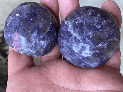 Balanced Lepidolite Palm Stones - 216g Harmony Pair