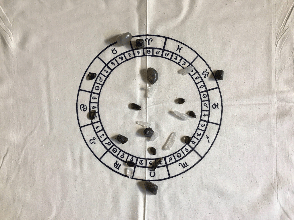 ASTROLOGY CHART, CRYSTAL GRID CLOTH, STONE CASTING CLOTH, ALTER CLOTH