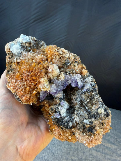 Creedite with Fluorite Crystal Cluster #011