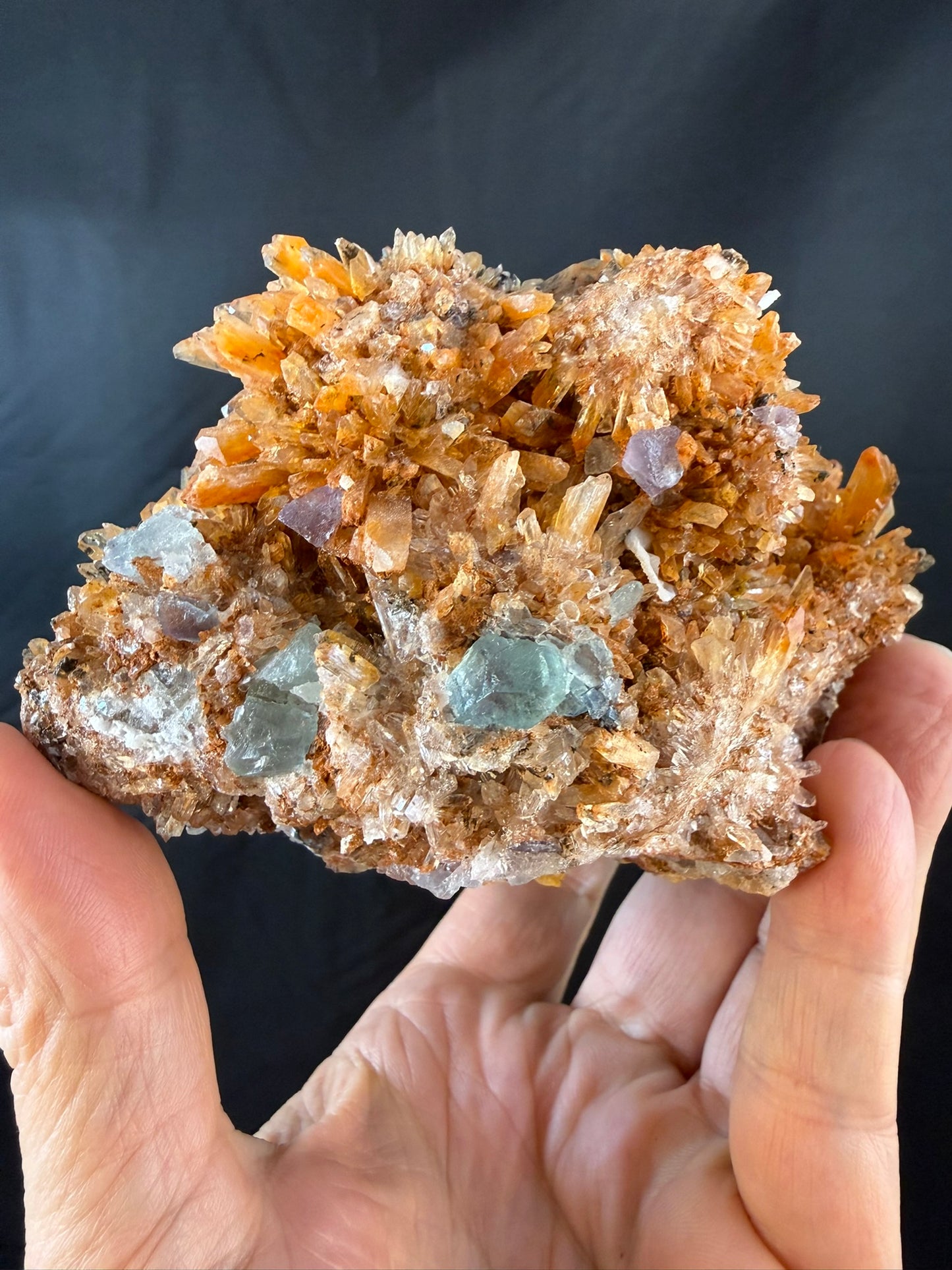 Creedite with Fluorite Crystal Cluster #012