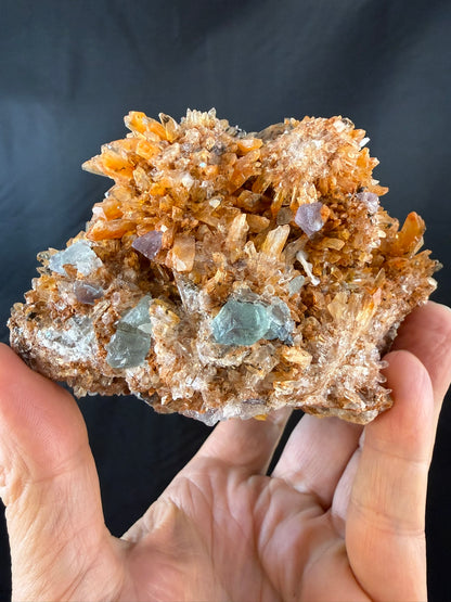 Creedite with Fluorite Crystal Cluster #012