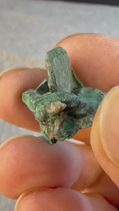 Velvet Chatoyant Malachite after Azurite Tabby #009