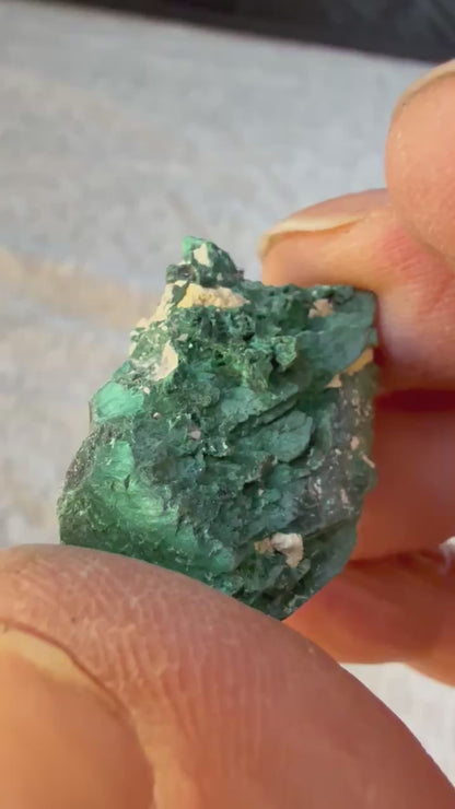 Chatoyant Malachite after Tabby Azurite Mexico #004
