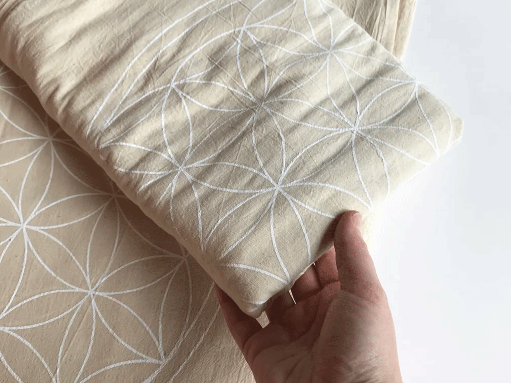 XL FLOWER OF LIFE - WHITE INK - CRYSTAL GRID CLOTH