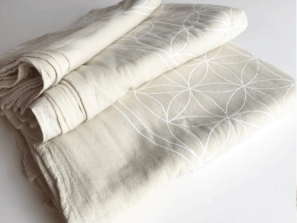 XL FLOWER OF LIFE - WHITE INK - CRYSTAL GRID CLOTH