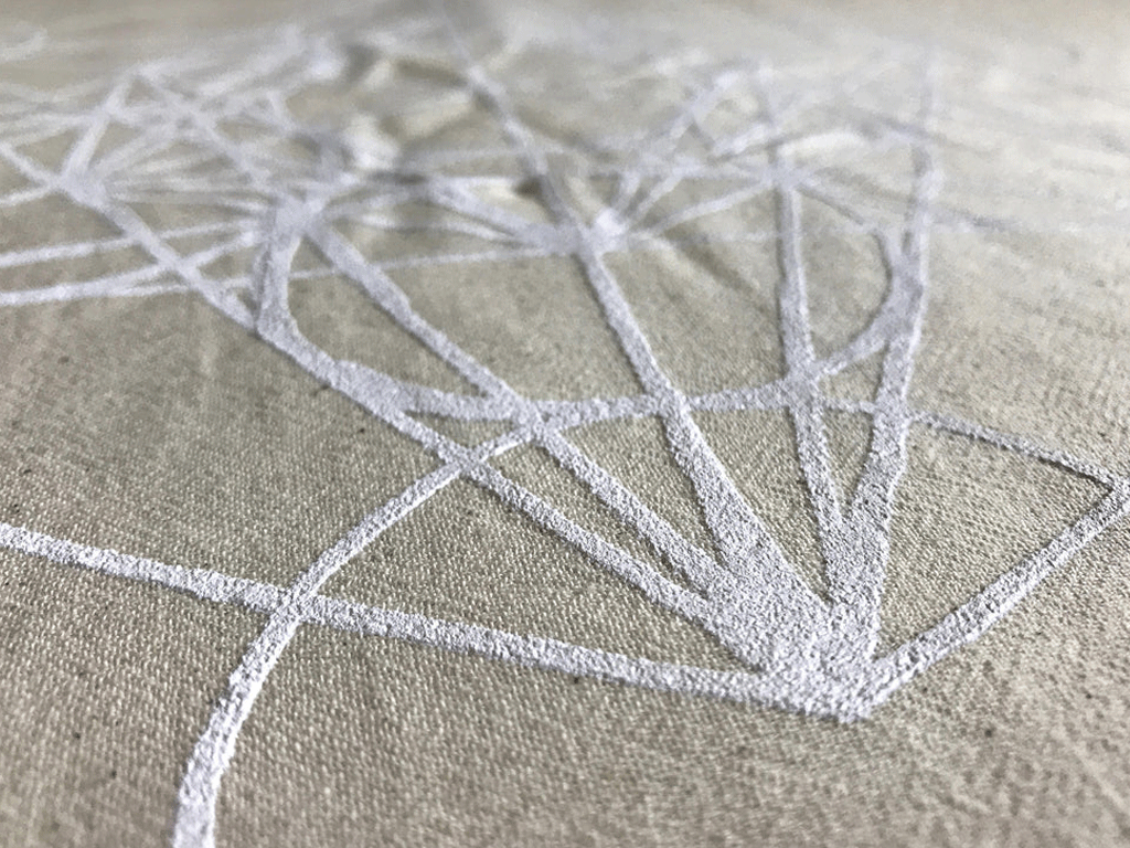 XL METATRON'S CUBE - CRYSTAL GRID CLOTH - WHITE INK