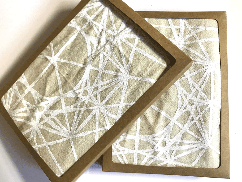 XL METATRON'S CUBE - CRYSTAL GRID CLOTH - WHITE INK